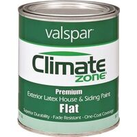 Climate Zone Exterior Latex House Paint, 1 Qt Flat Tint Base
