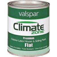 climate zone exterior latex house paint, 1 qt flat white