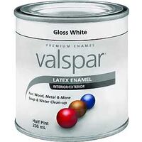 Interior Exterior Latex Paint, 1/2 Pt Gloss White