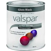 Interior Exterior Latex Paint, 1 Qt Gloss Black