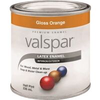 Interior Exterior Latex Paint, 1/2 Pt Gloss Orange