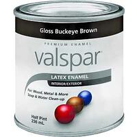 Interior Exterior Latex Paint, 1/2 Pt Gloss Brown