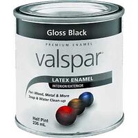 Interior Exterior Latex Paint, 1/2 Pt Gloss Black