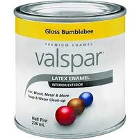 Interior Exterior Latex Paint, 1/2 Pt Gloss Yellow