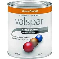 Interior Exterior Latex Paint, 1 Qt Gloss Orange