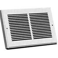 white baseboard register, 14in. x 6in.  