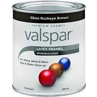 Interior Exterior Latex Paint, 1 Qt Gloss Brown