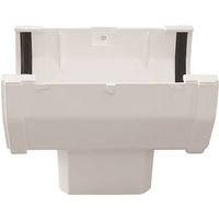white gutter drop outlet front