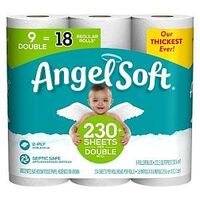 Angel Soft Toilet Paper, 4.27" x 4' White 9 Pk