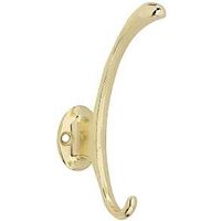 Garment Hook, Bright Brass