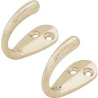 one prong robe hook, brass