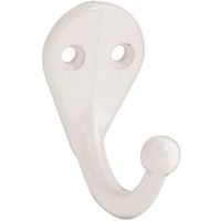 one prong robe hook, white