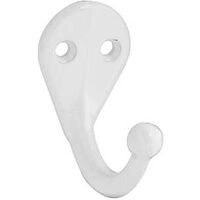 one prong robe hook, white