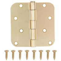  radius residential hinge, satin brass 4in. 5/8in.