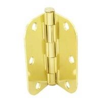 door hinge 3 1/2in. bright brass 5/8in.radius