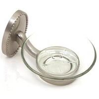 Victorian Soap Dish with Glass Tray, Nickel