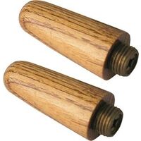 Chrome & Oak Lever Faucet Handles 