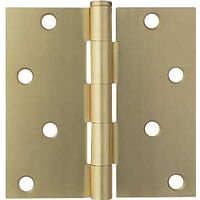 Square Corner Door Hinge, 4in. x 4in. Brass