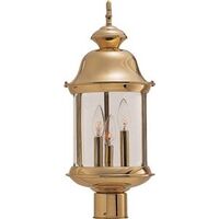 Outdoor Post Lantern, Polished Brass