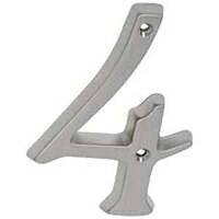 House Number 4, 4in. Satin Nickel