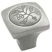 Royal Leaf Knob, Satin Knickel