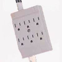 Six Outlet Surge Protector, Gray