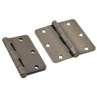 Round Corner Residential Door Hinge, Antique Brass 3 1/2in. 