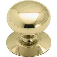 Knob with Backplate, 1 1/2in. Brass