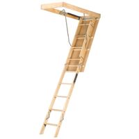 25 1/2in. x 54in. x 10 wood attic stairway  