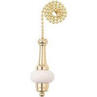 pull chain, brass & white