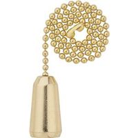 ceiling fan pull chain with brass teardrop, 12in.