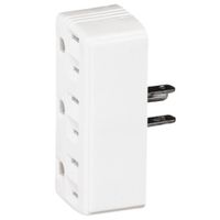6744163-WHT 3OUTLET 3WIRE ADAPTER