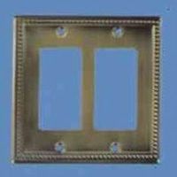 double rocker switch plate, antique brass