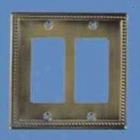 Double Rocker Switch Plate, Antique Brass