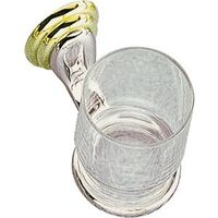 Tumbler Holder with Glass Cup, Polished Brass & Chrome