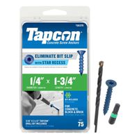 Tapcon 24375 Concrete Screw, 1/4 in x 1-3/4 in, Steel, Climaseal