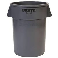 plastic gray round container, 44 gal 