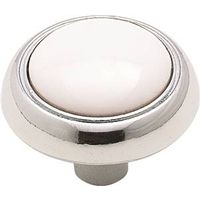 cabinet knob with ceramic insert, chrome