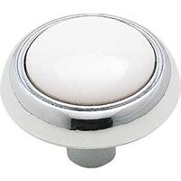 cabinet knob with ceramic insert, chrome