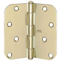 round corner residential door hinge, 4in. brass