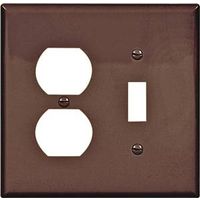 toggle & duplex outlet plate, brown