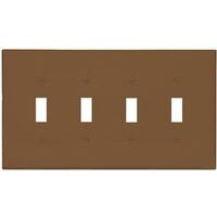 Four Gang Toggle Switch Plate, Brown