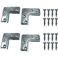 Screen Door Corner Braces, 1in. x 2 1/2in. Bright Zinc