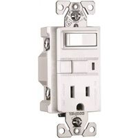 gfci outlet with 1 pole switch, 15 amp white