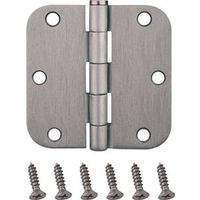 round corner door hinge, 3 1/2in. x 3 1/2in. chrome