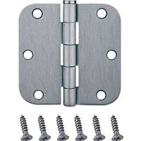 Round Corner Door Hinge, 3 1/2in. x 3 1/2in. Chrome