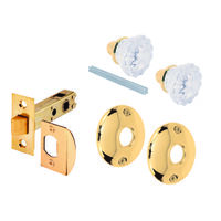 Glass Passage Knob with Latch Bolt, Brass