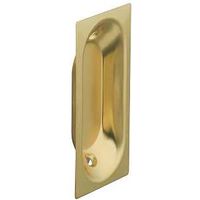 oblong flush door pull, bright brass