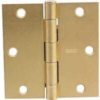 Square Corner Residential Door Hinge 3 1/2in. Brass