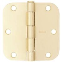 radius residential door hinge, 5in. brass
